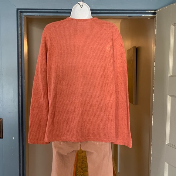 NWT Zara Orange v neck knit sweater - Picture 2 of 4